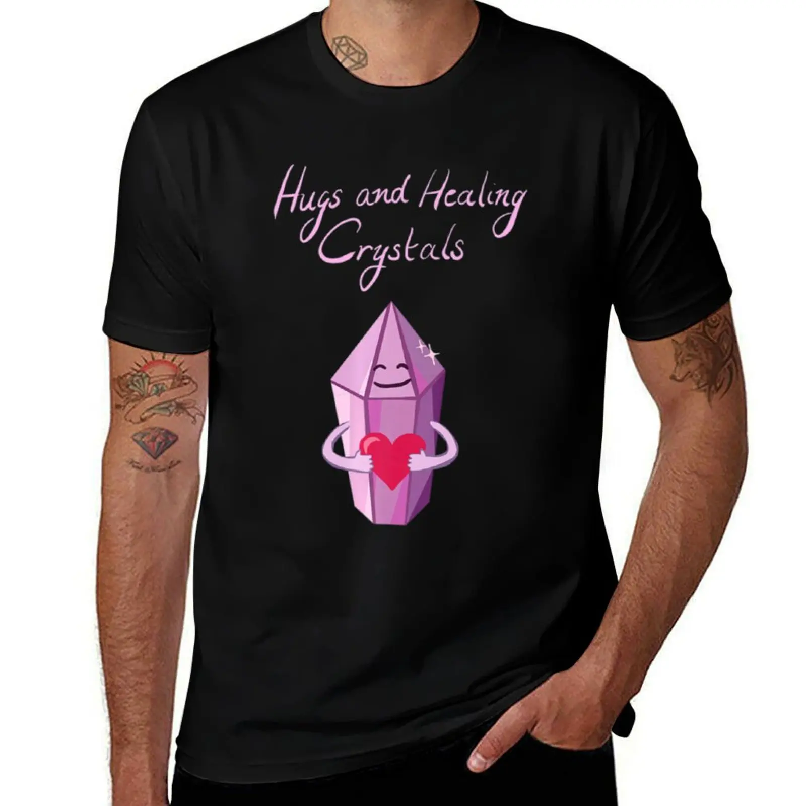 

Hugs and Healing Crystals Premium T-Shirt t shirts for man cotton t shirt men 100% cotton luxury brand T-Shirt