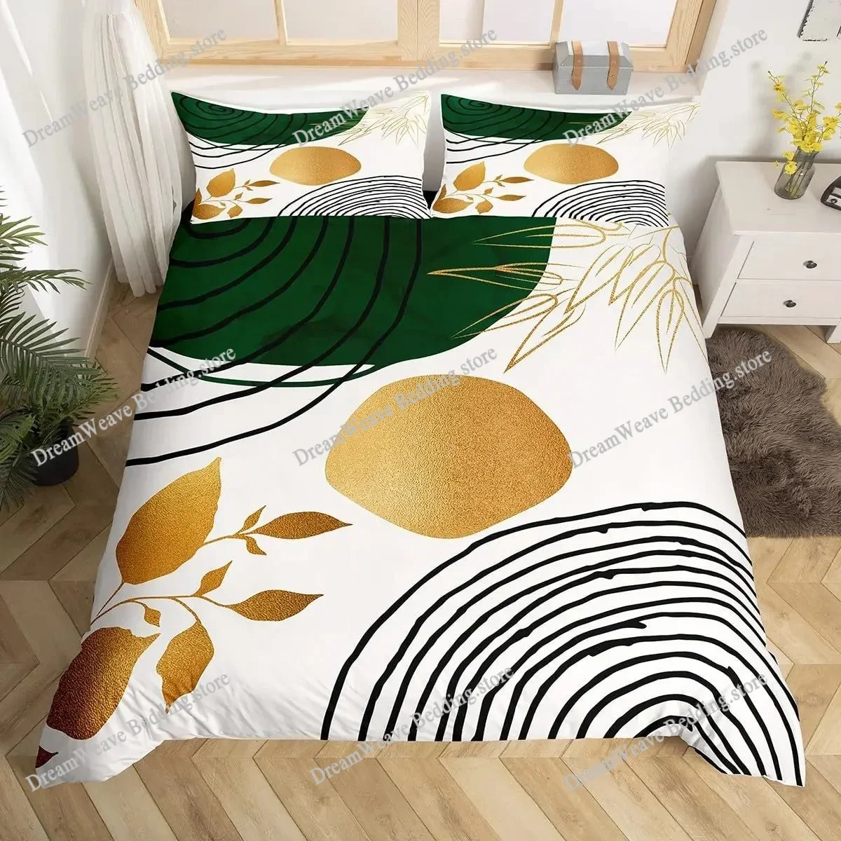

Mid Century Modern Duvet Cover Set King Abstract Geometric Balance Shapes Rainbow Sun Circles Boho Comforter Cover Bedding Sets9