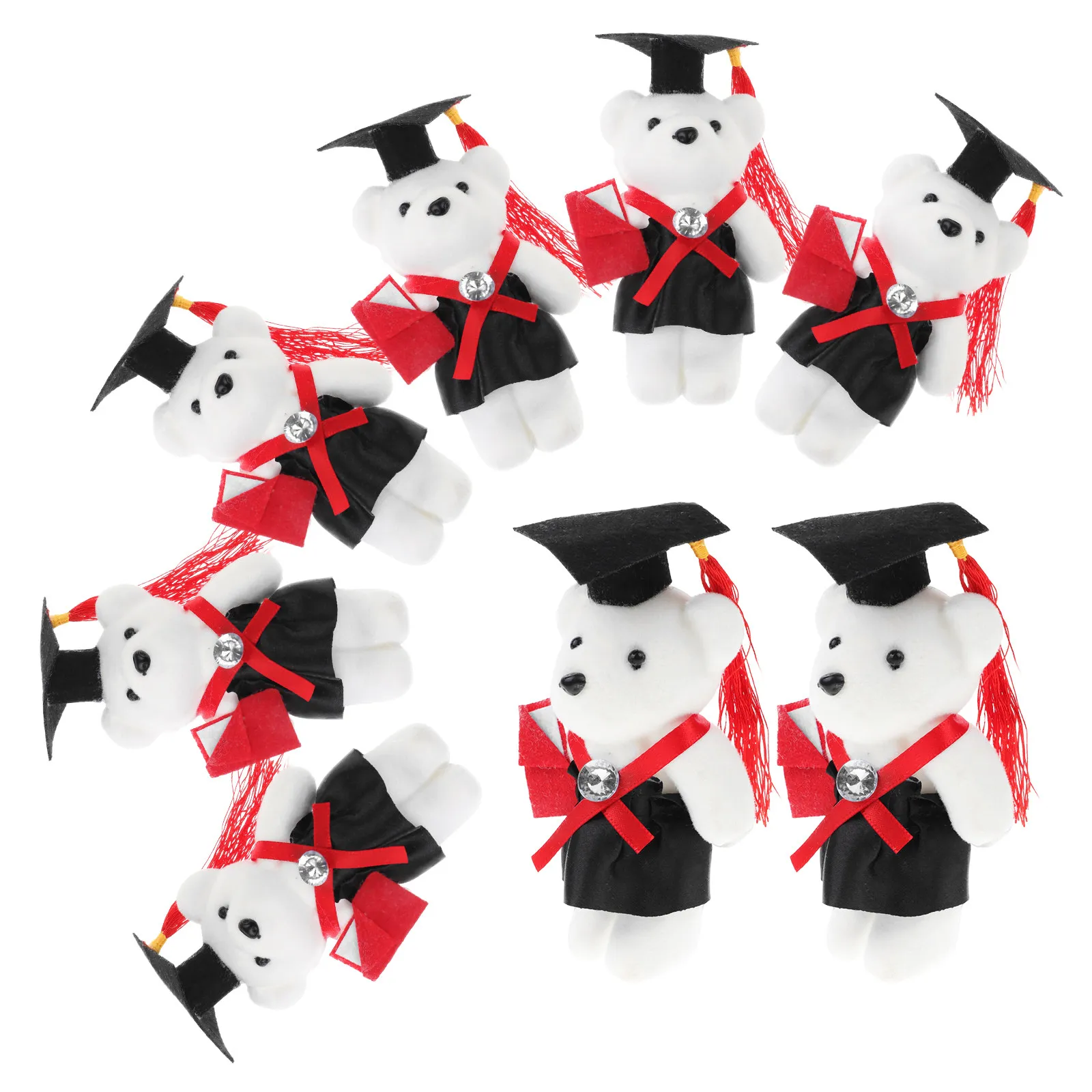 

Набор из 8 плюшевых мишек для выпускного: отличное качество, универсальный стильный декор, реквизит для фото, сувенир для выпускного вечера