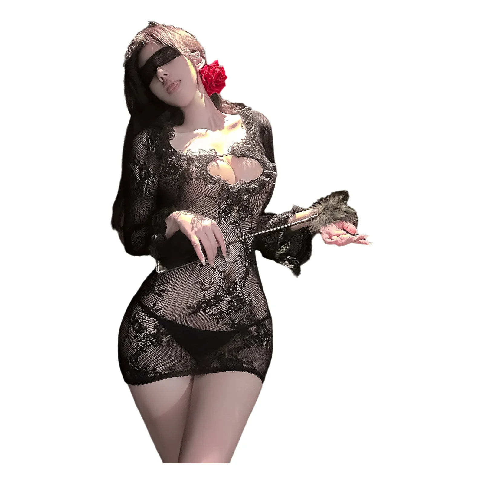 Women's Sensual And Alluring Jacquard Lingerie With Open Chest Design For Flirting And Pure Desire High-End Sexy Charming 2VEH