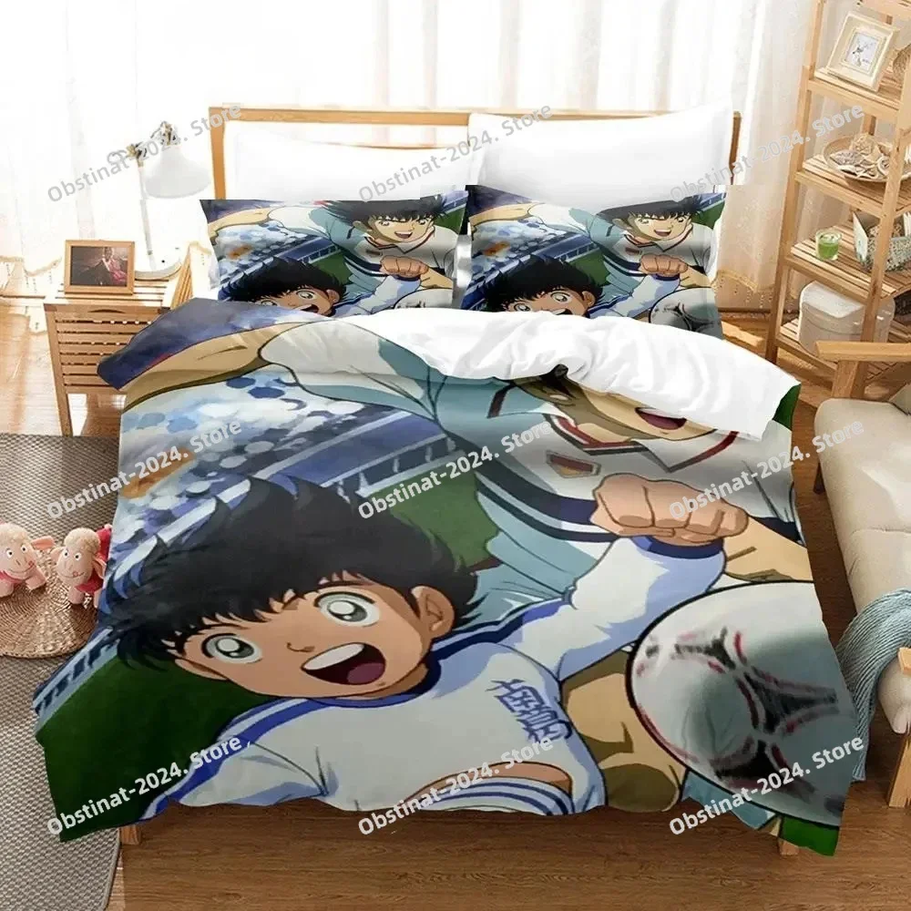 

Anime Football Boy Captain Tsubasa Printed Bed Set Duvet Cover Pillowcase Bedding Set Bed Linen Sheet Quilt Cover Full King Size
