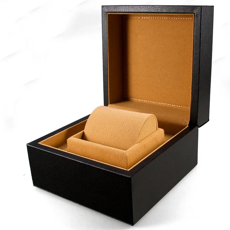 Interior Suede Exterior PUleather Customized Logo Band Gift Watch Case Black Jewlery Organizer Storage Watch Box Shipping Goods