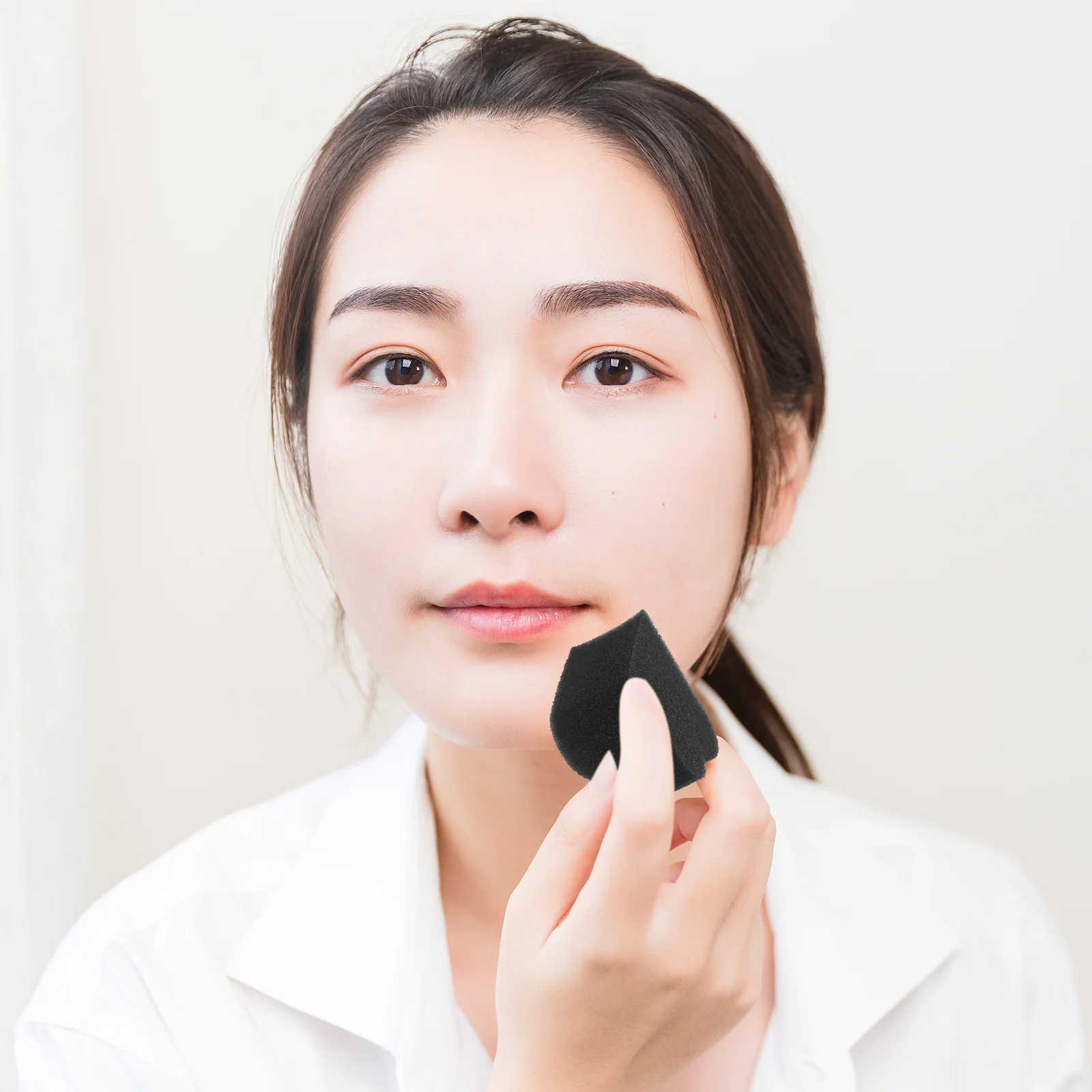 Set di 10 spugne per applicatore per trucco portatile a forma di fiore di pruno per fondotinta in polvere