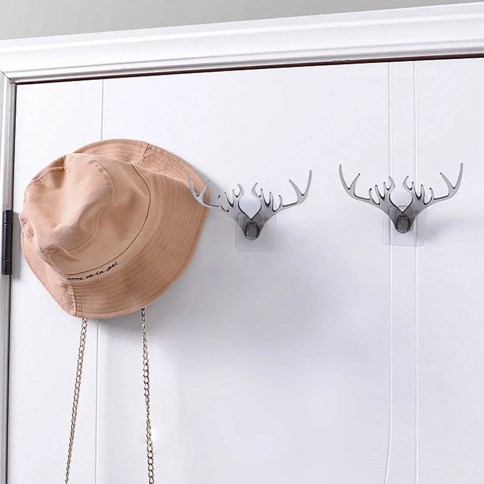 1pcs Creative Wall Hanging Jewelry Holder Key Holder Necklace Storage Holder Vintage Deer Horns Hanger Coat Rack Wall Decoration