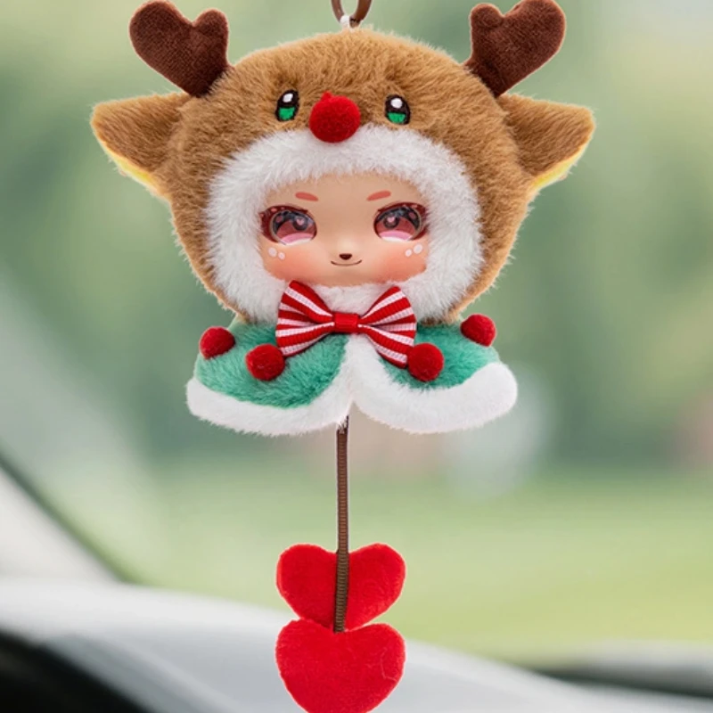Porte-clés en peluche arbre de noël mignon pour fille, pendentif d'élan pour sac à dos, réveillon de noël, décoration de voiture de haute qualité, cadeau de noël