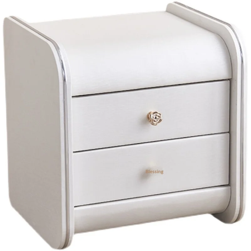 #@Minimalist Modern Design Free Installation Solid Wood Soft Surface Cabinet Bedside Table BTBT005 for Home or Hotel Small