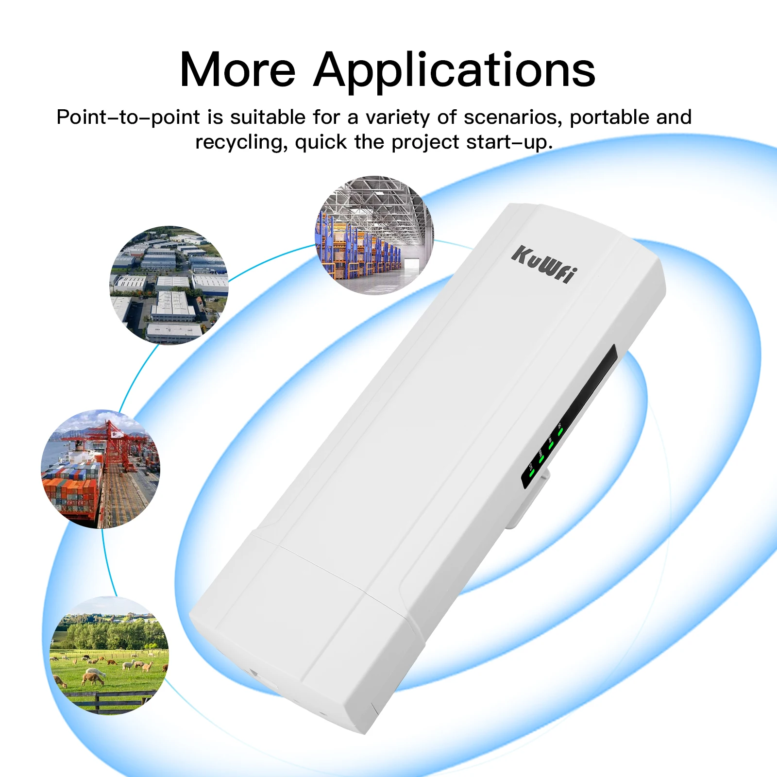 KuWfi 5.8G Outdoor Wifi Repeater 900Mbps Wireless Router Long Range Access Point to Point 5KM Gigabit Wireless Bridge For Camera