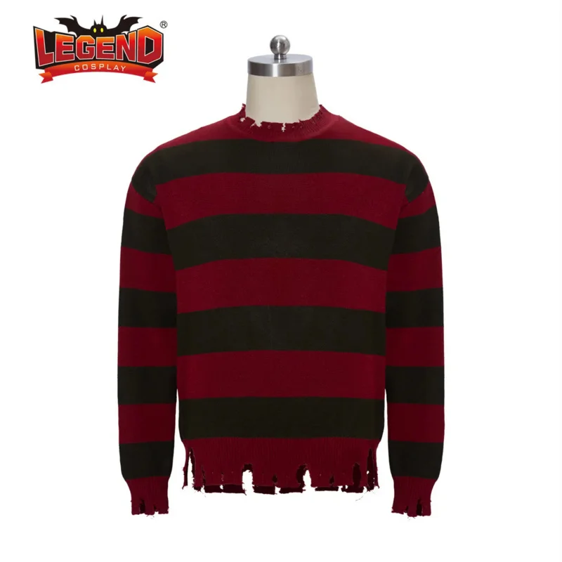 Freddy Krueger Cosplay Sweater Horror Costume A Nightmare On Elm Street Long Sleeve Knitted  Striped Top Clothes for Women Men