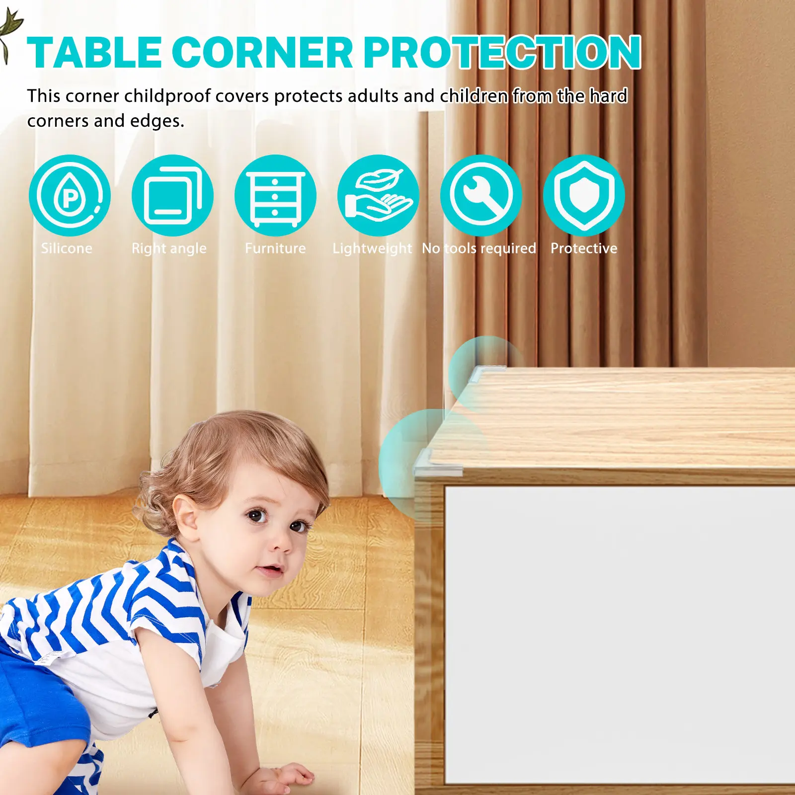 

8pcs Silicone collision avoidance Pad safety baby corner guards Anti Crash Window Table Corner Protector kids Safety Angle Cover