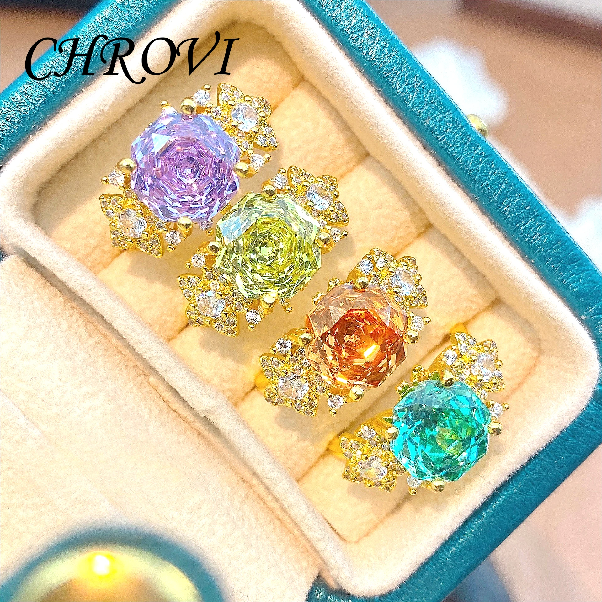 

925 Sterling Silver Hot-Selling Millennium Rose Cut Purple Diamond Ring for Women,Rose Apple Green Ring，wedding rings for women