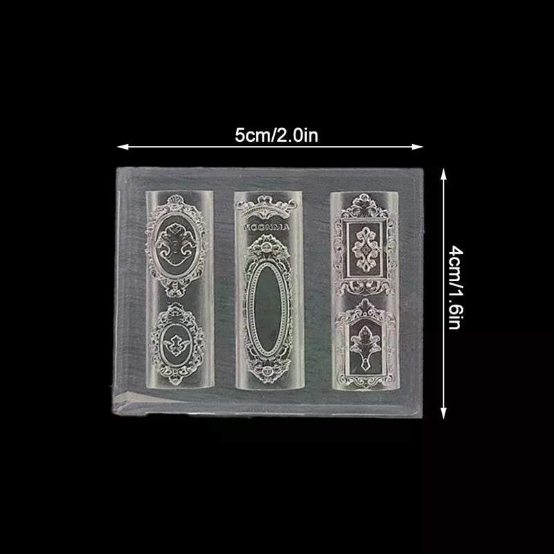 European Retro Photo Frame Shape Silicone Nail Mold Nail Stamping Nails DIY Nail Salon Design Stereoscopic Manicure Art Tool