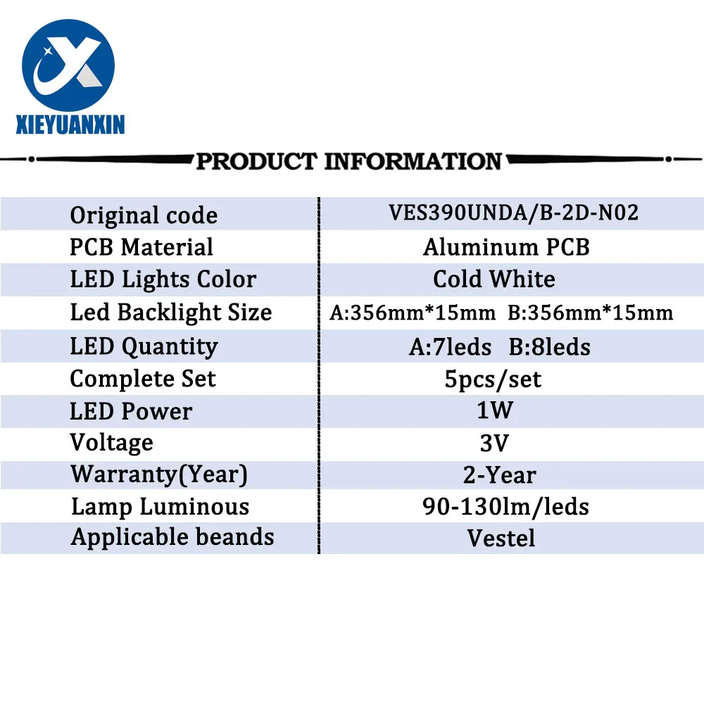 5 قطعة/المجموعة 356 مللي متر led الخلفية بار ل Vestel 39 بوصة VES390UNDA-2D-N02 TX-39A300B (أ) 39273SMFHDLED DLED40125 LT-39C740