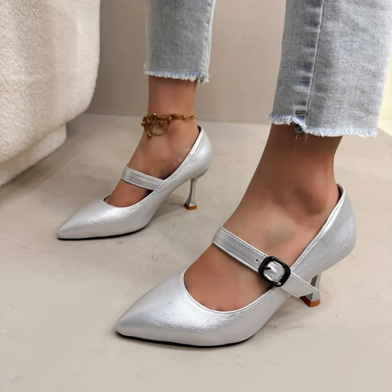 

Сексуальная обувь на высоком каблуке с острым носком, женские сандалии, новинка лета 2025, дизайнерские вечерние туфли-лодочки, брендовая женская обувь, Zapatos Sandalias