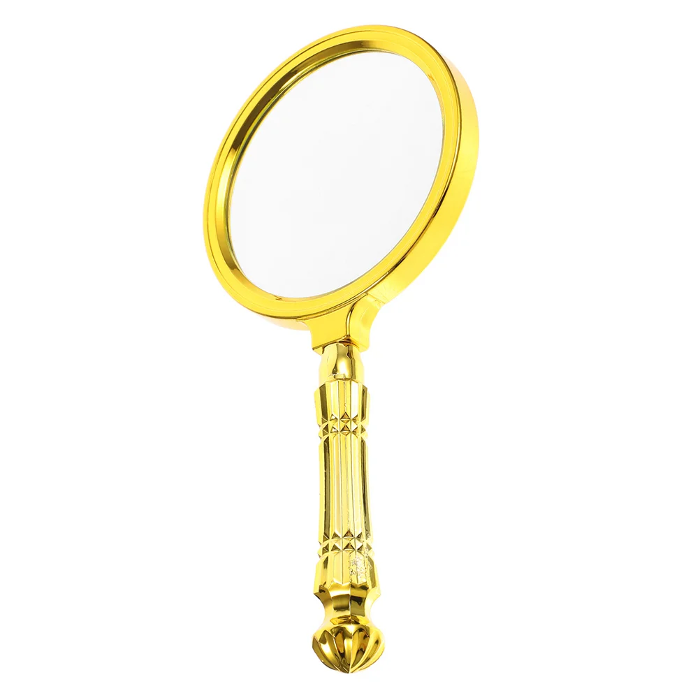 

Magnifying Glass Portable Handheld High Magnification Glass Lens Gold Plated Frame For Reading Jewelry Inspection