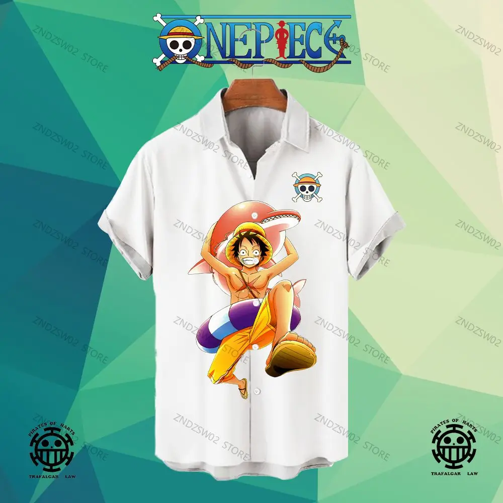 New One Piece Men's Clothes Y2k Monkey D Luffy Social Shirt Hawaii Shirts High Quality Luxury Cool Original Zoro Blouses 2023