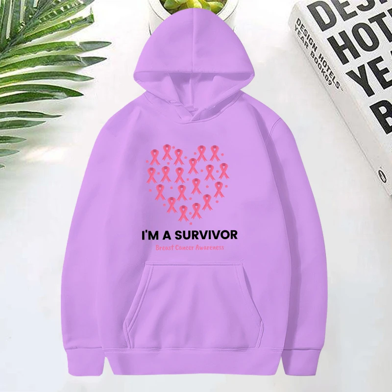 Breast Cancer Printed Hoodies Men/Women Sweatshirts Casual Hoodie Personality Pullover