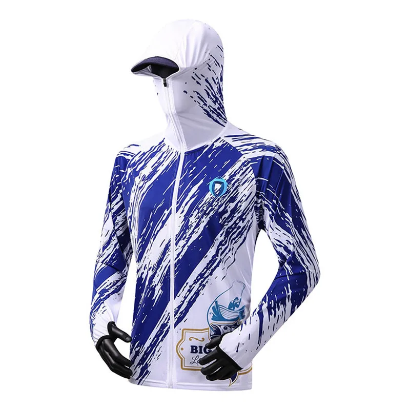 Mannen Vrouwen Vissen Hoody Zonnebrandcrème Zonwering Waterdichte Fietsen Jasje Shirt Rashguards Wandelen Kleding Gezicht Hals Jas 40