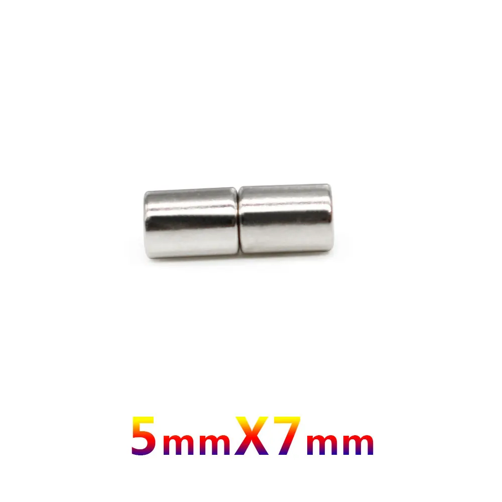 20/50/100/150/200/500PCS 5X7 mm Mini Small Search Magnet N35 Round Permanent NdFeB Strong Powerful Magnetic Magnet 5x7mm 5*7 mm