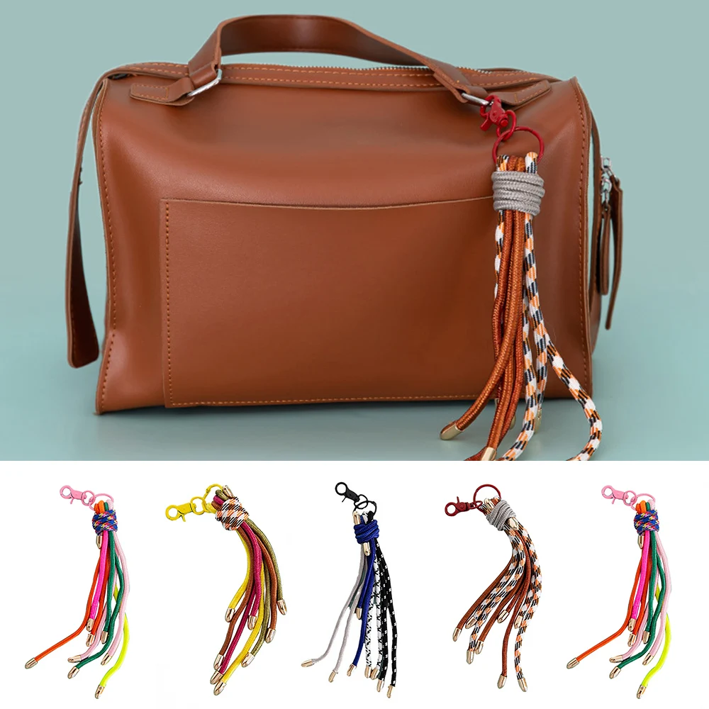 2024 New Anti-theft Keychain Fashion Bag Accessories Luxury Tassel Female Bag Decoration Korean Multi-color Rope Charms For Bags