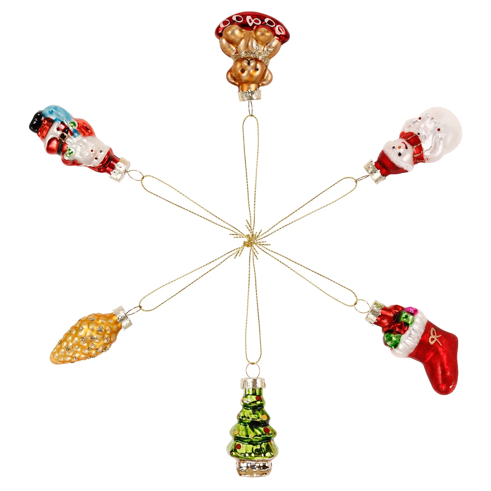 

6Pcs Christmas Tree Hanging Ornaments Cute Xmas Decor for Holiday Party Home Office Mall Tree Decoration Supplies