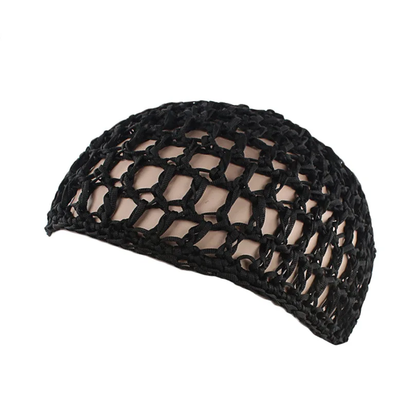 Gorro de malla para el pelo para mujer, gorro de ganchillo hecho a mano, gorros Kufi, redecilla para dormir, turbante, gorro informal Popular, gorro