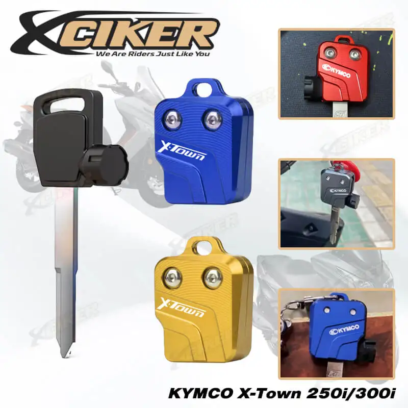 KYMCO X-Town 300i X-Town 250i Motorcycle Key Casing CNC Aluminum Key Blank Cover Key Head Shell Cap Accessories