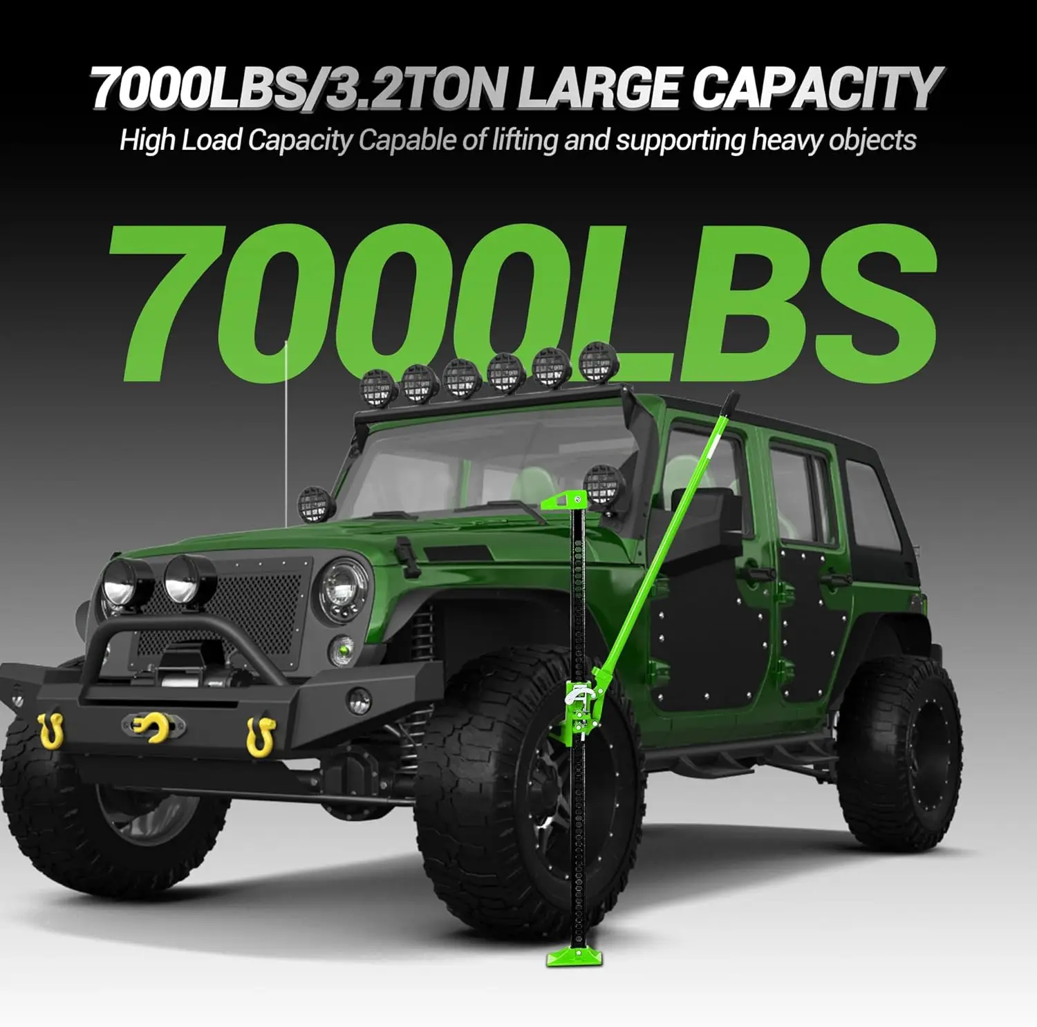 

33/48/60 inch Ratcheting Off Road Utility Farm Jack,3 Ton Capacity,Heavy-Duty Farm Jack for Tractor, Truck, SUV