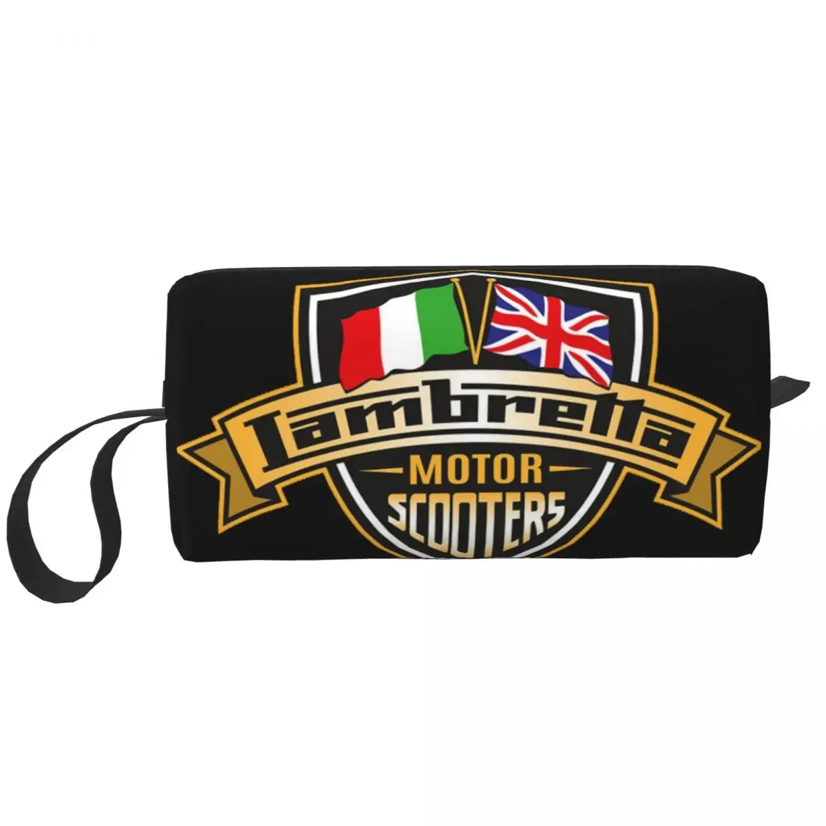 Lambretta Motor Scooters With Union Jack And Italian Flags Pencil Cases Big Capacity Pen Bags Pen Box Pencil Pouch Makeup Bag