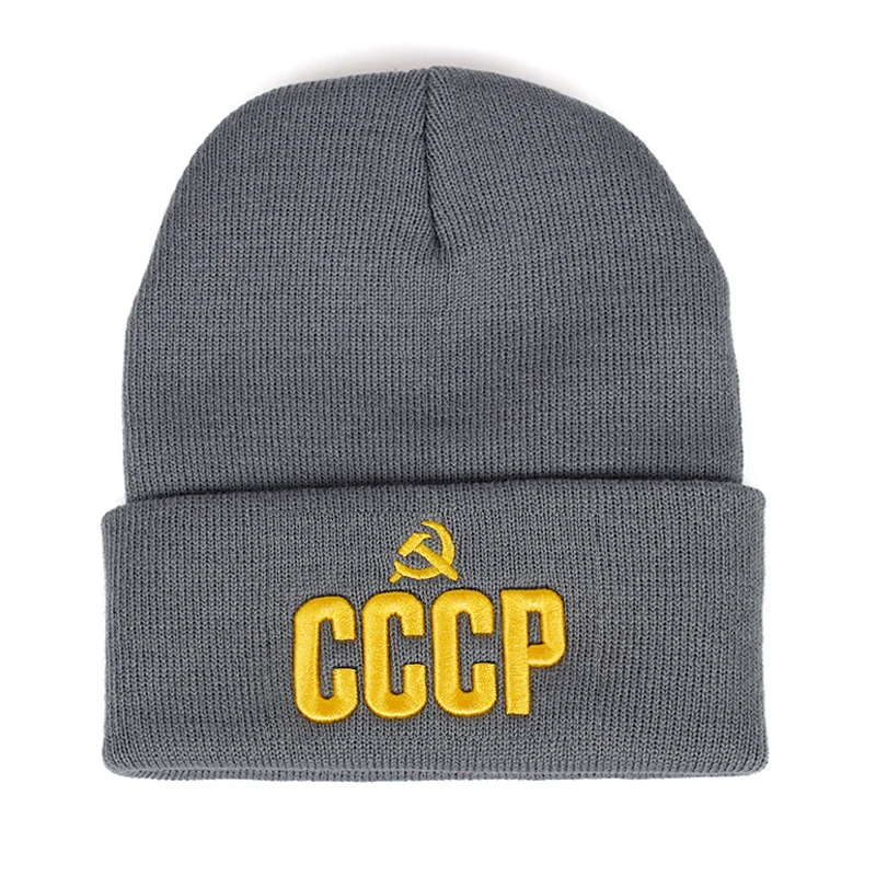 Unisex CCCP Letter Embroidery Beanies Autumn Winter Warm Beanie Hat Caps for Women Men