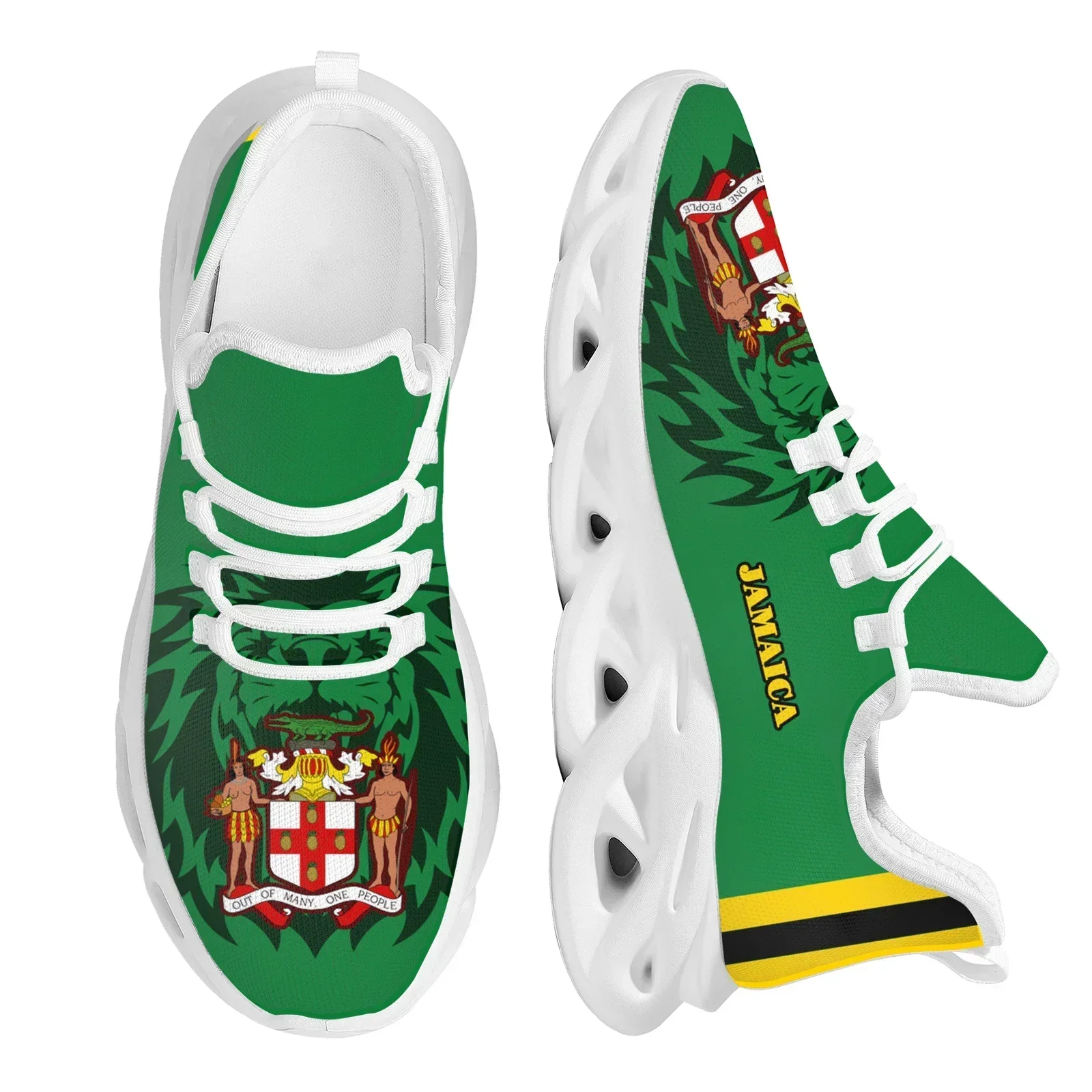 Jamaica Flag Print Women's Mesh Swing Sneakers Rasta Rastafari Lion Design Platform Shoes for Ladies Comfort Tennis