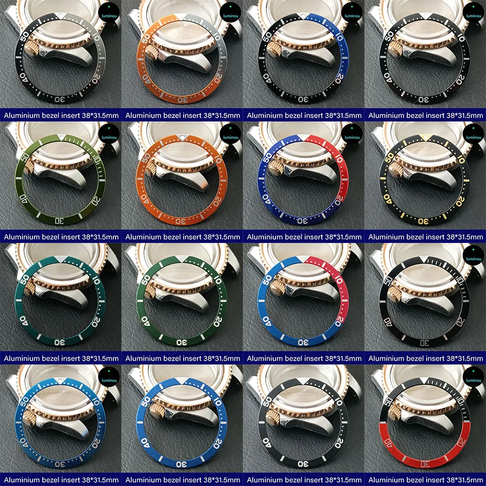 38mm*31.5mm Polychrome Flat aluminum Bezel Insert  Watch substitute watch insert ring Watch Accessories