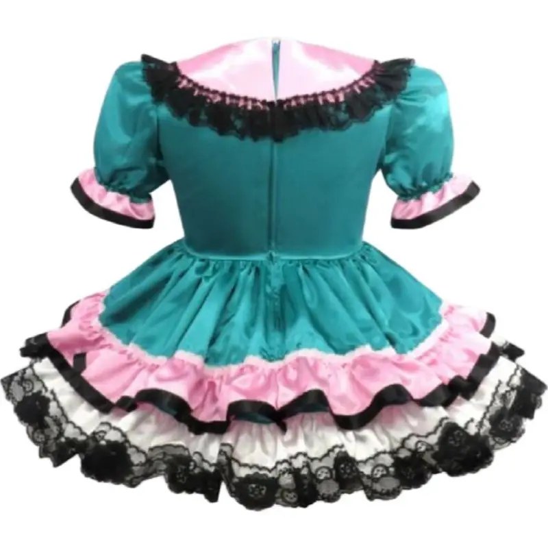 Lockable Sissy Dress Maid Satin Lace Bow Adult Little Girl Giant Baby Doll Costume Customization