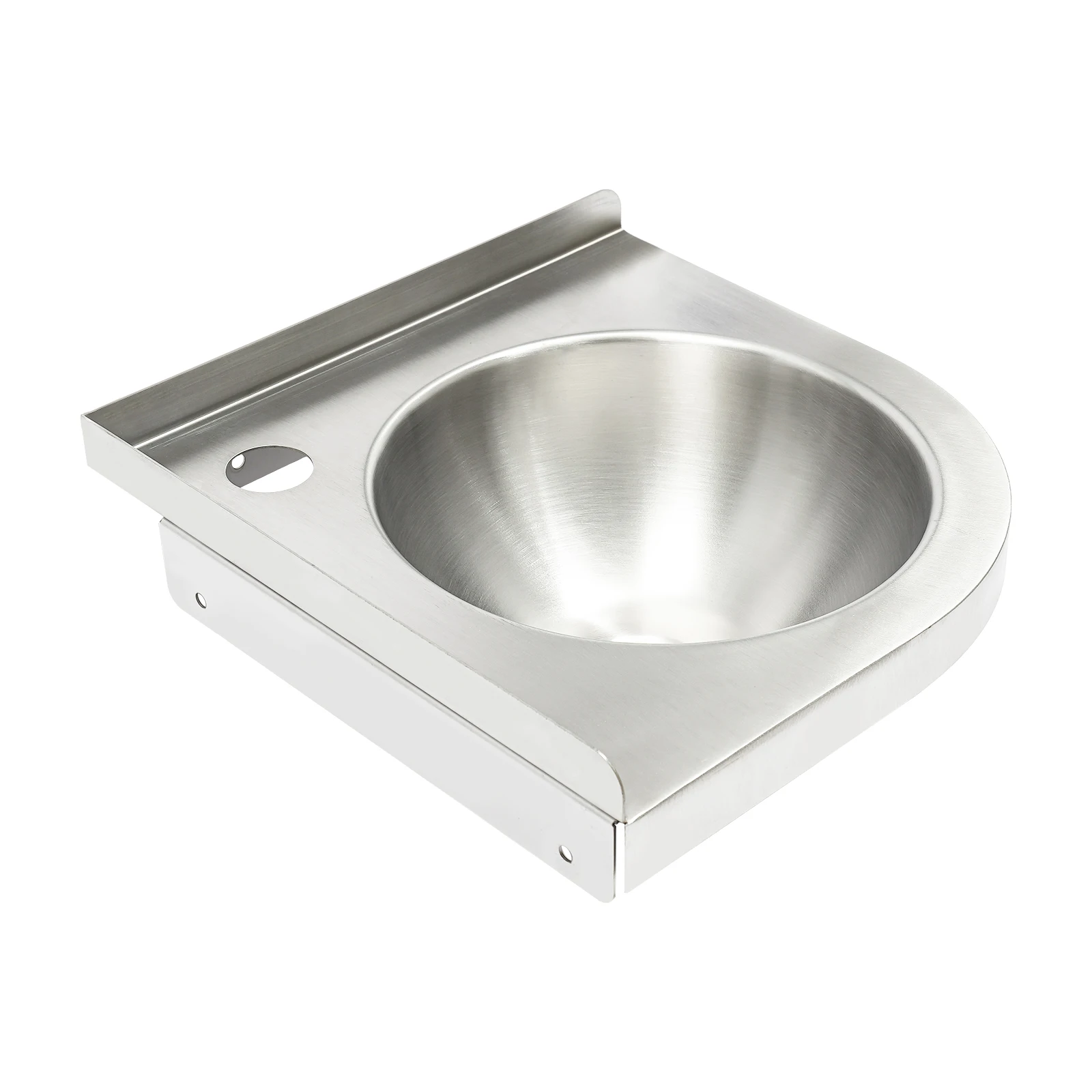 304 Stainless Steel RV Sink, Wall-mounted Sink, Single Basin, for RV, Campervans, Yachts, Kitchens, Bathrooms (without Faucet)