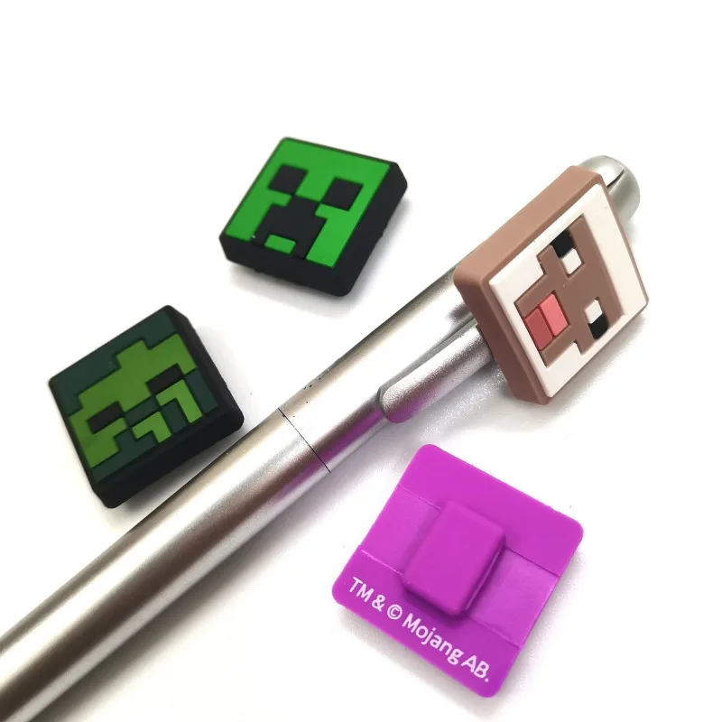 Game Minecraft Creeper Pen Cap Anime Figure Enderman Sheep Zombie Cute Pen Pendant Decoration School Office Supplies Stationery