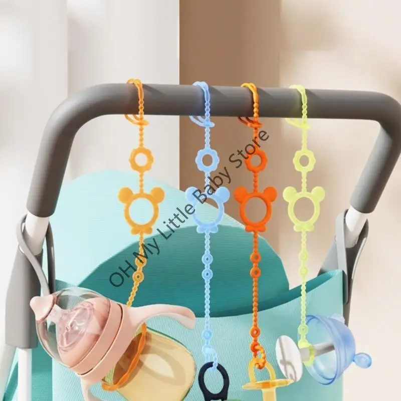 

M76C Newborns Dummy Chain Baby Soother Chain Pacifier Holder Silicone Dummy Clip Toddlers Infant Pacifier Strap Baby Supply