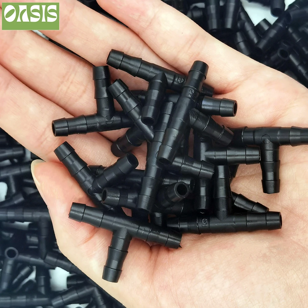 OASIS-manguera de riego con gotero de plástico, Conector de 1/4 pulgadas, herramientas de riego al aire libre para manguera de 4mm/7mm, 20-50 piezas