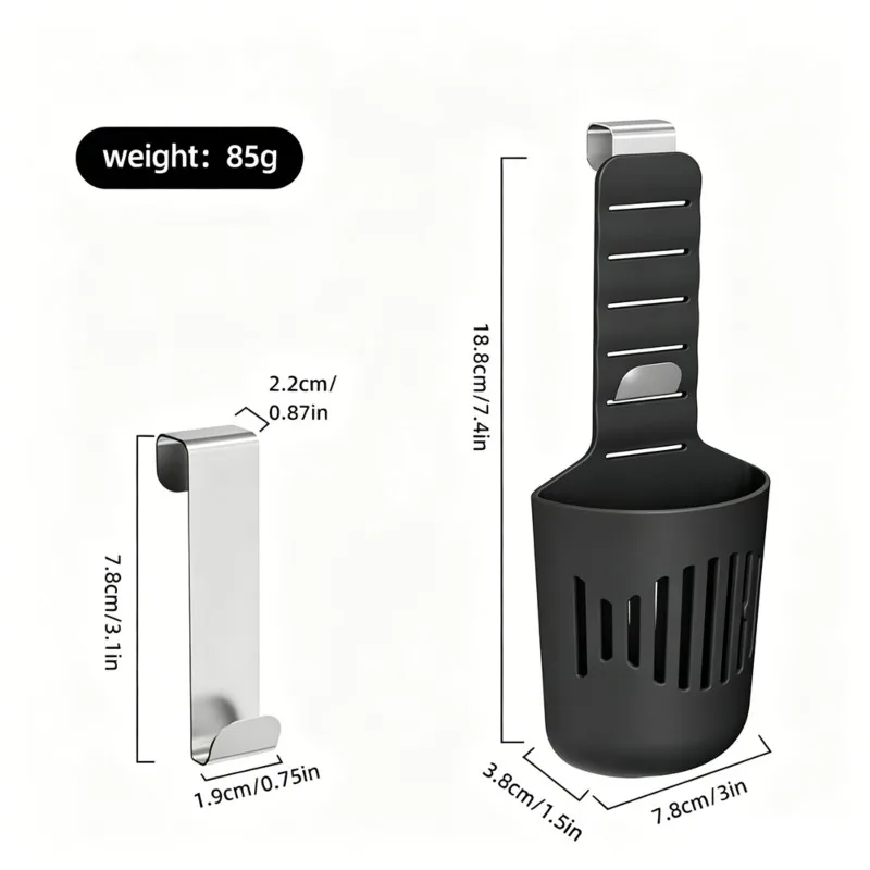 AB34-Adjustable Toilet Tank Tablet Holder Hanging Tablet Dispenser Silicone Basket With Rustproof Hooks