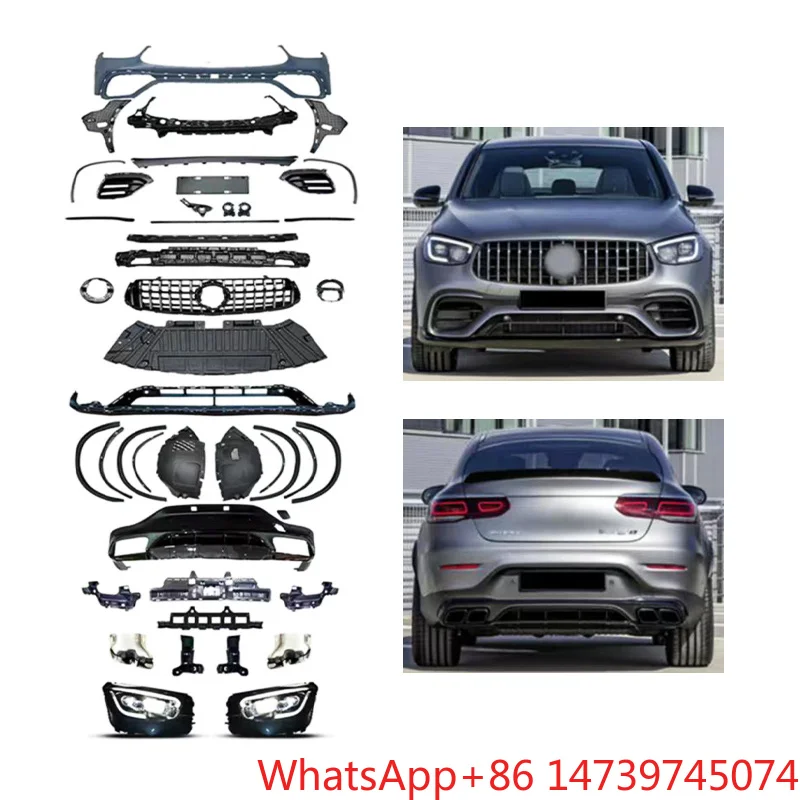 2016-2019 GLC Coupe X253 63S Style Body Kit Front Rear Bumper Exterior Surround Upgrade PartsCar Parts Body Kit