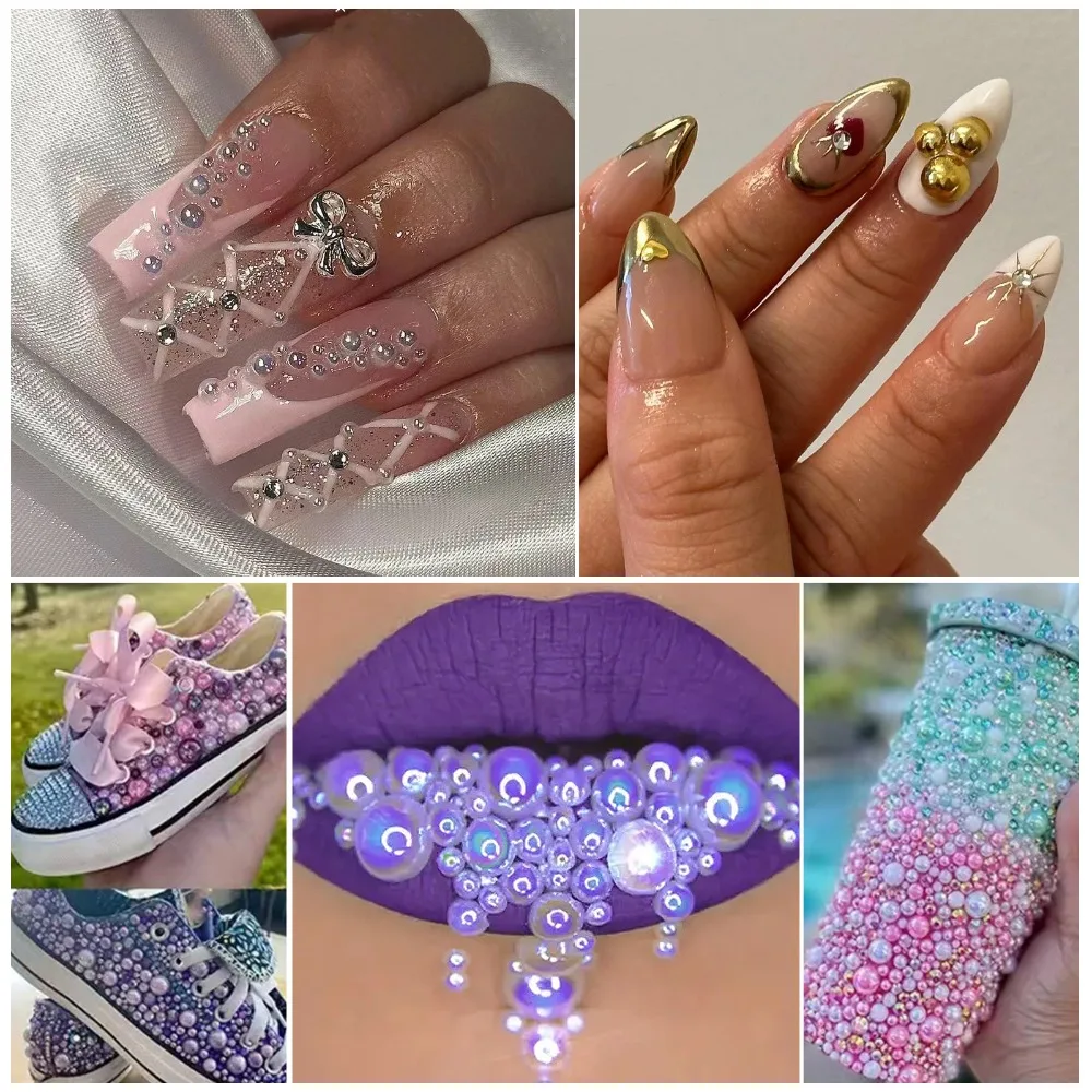 Half Ronde Parel Parel Nail Decoraties 3d Nail Art Boren Diy Nail Charms Parel Nail Kralen Nagel Benodigdheden Mix Maten