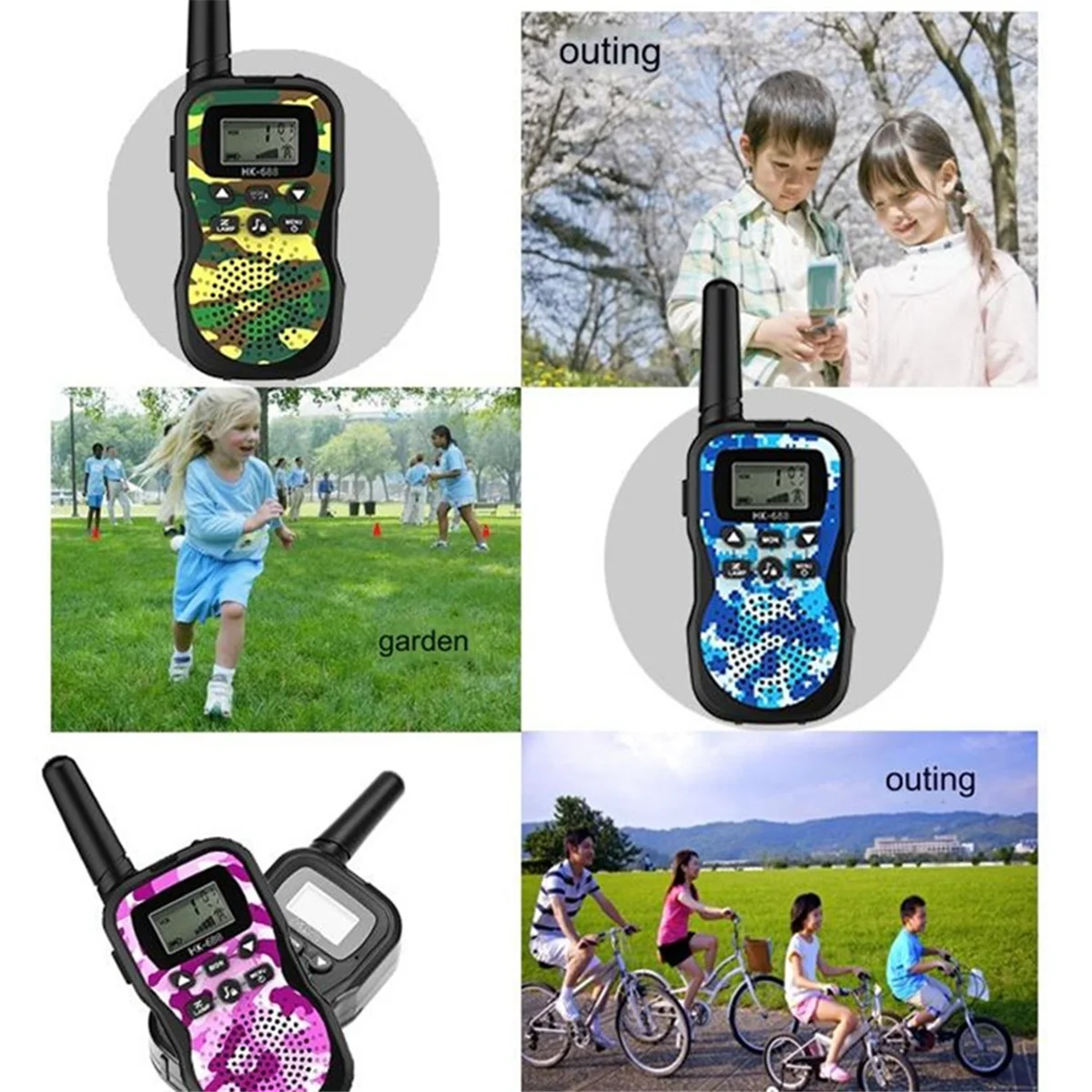 Walkie Talkies wiederauf ladbar für Kinder Langstrecken, Weihnachten Geburtstags geschenk, Wander ausrüstung Camping Spiele Spielzeug mit Taschenlampe rosa