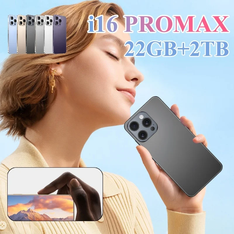 

HOT 2025 new i16 Pro max original intelligent 5G dual card dual standby Android 14 system global version phones 8000mAh battery