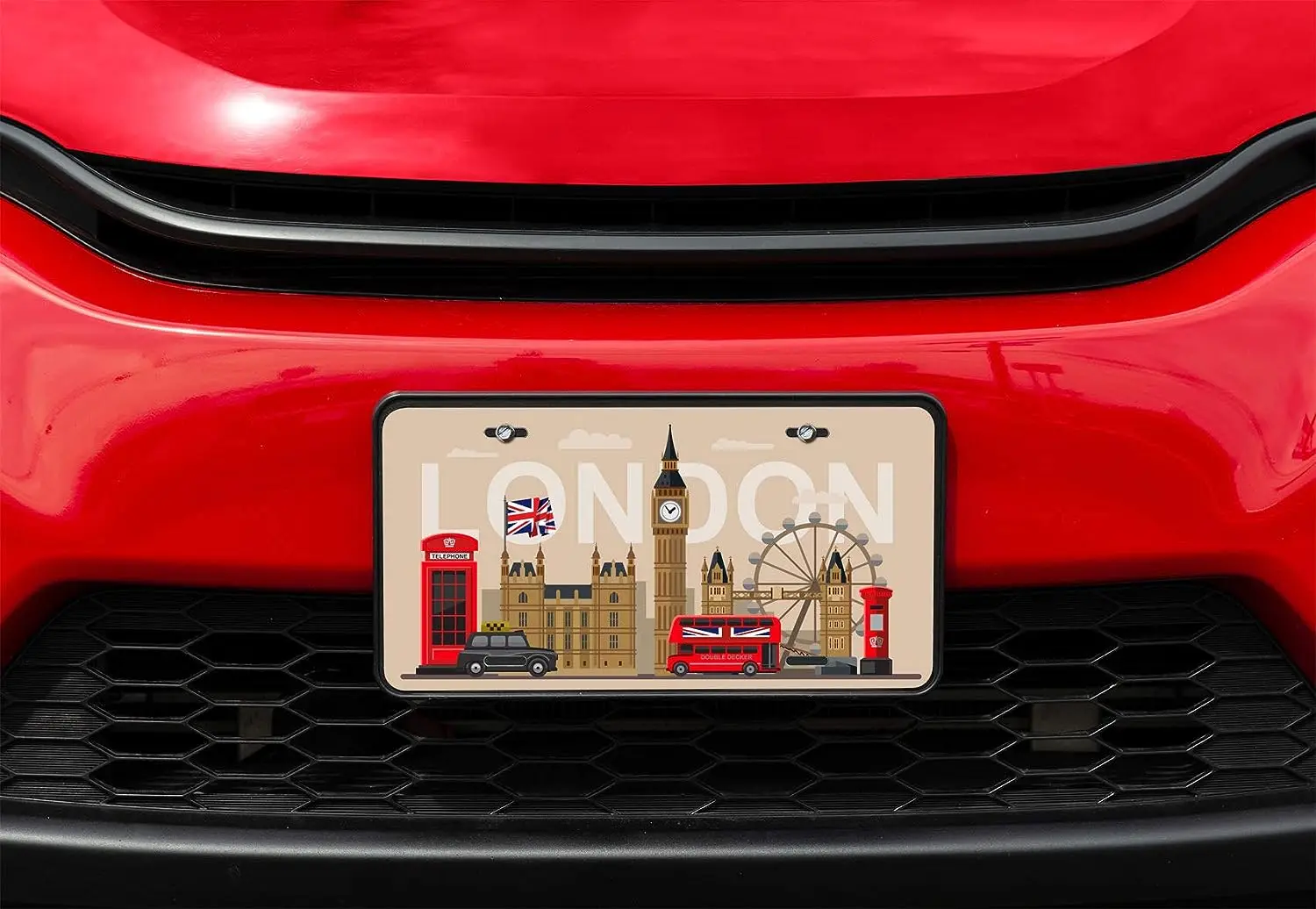 Lungo e gran bretagna e londra Icon porta targa personalizzata etichetta per auto durevole 6X12 pollici con 4 fori