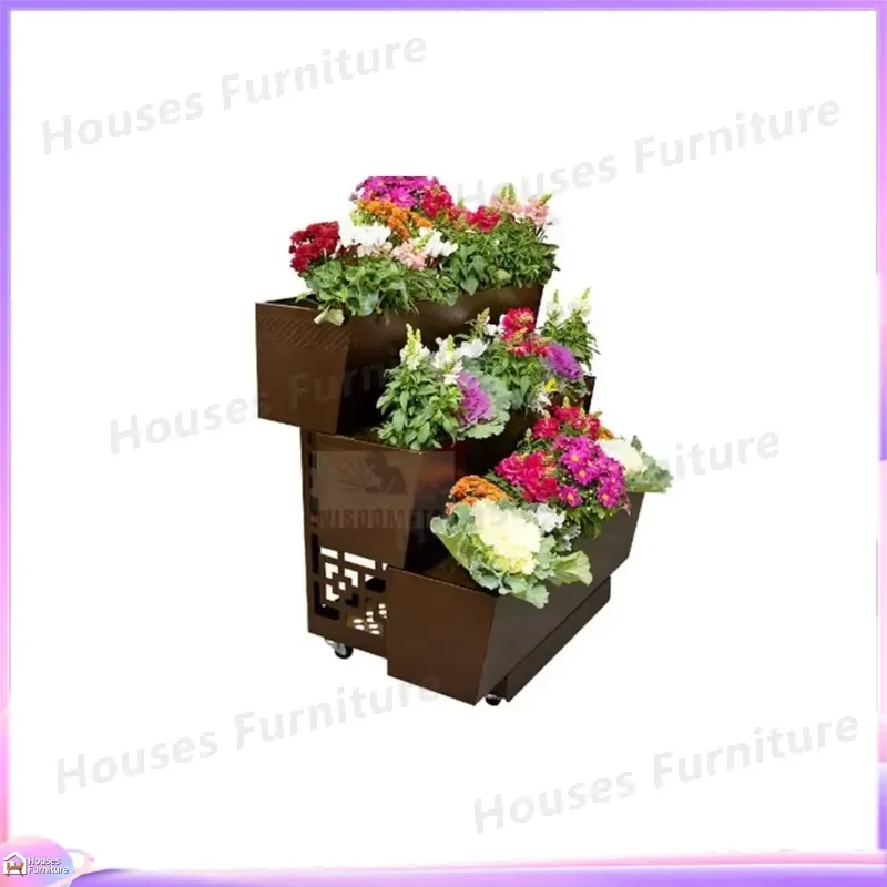 3 Tier Rolling Plant Stand Mobile Flower Pot Rack with Wheels Heavy Duty Garden Cart Trolley for Indoor Outdoor Patio Storage