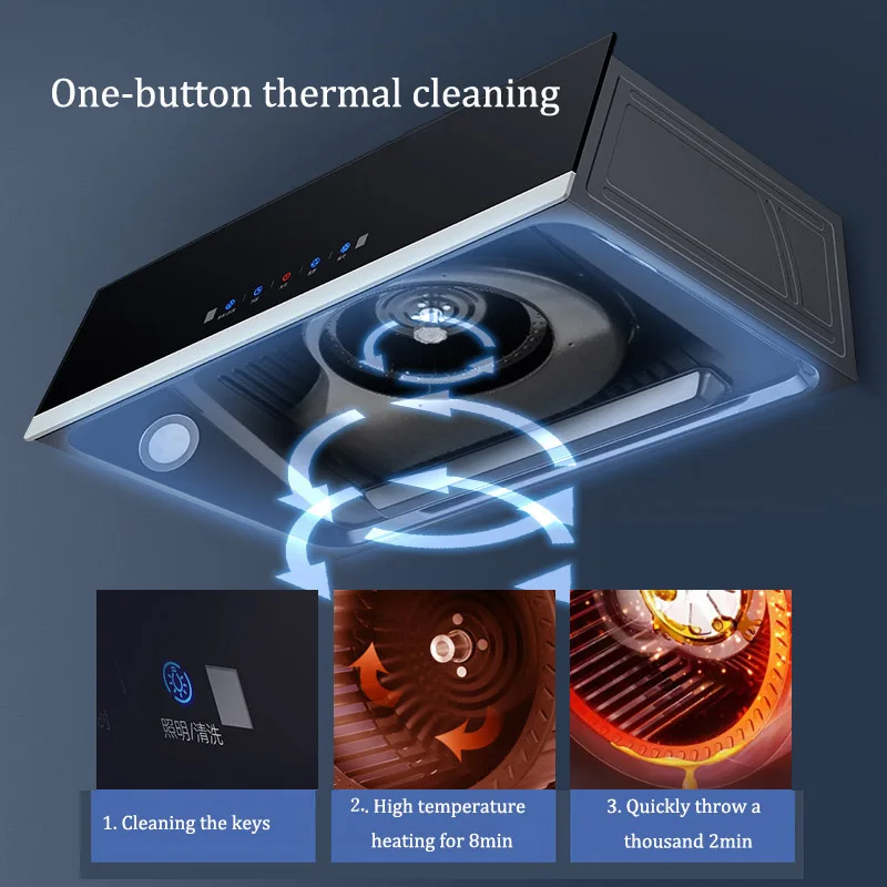 สูงดูดไอเสีย Hood หม้อหุงและ Hoods ช่วงครัว Built-In Smart เครื่องใช้ไฟฟ้า Waving การควบคุม Somatosensory