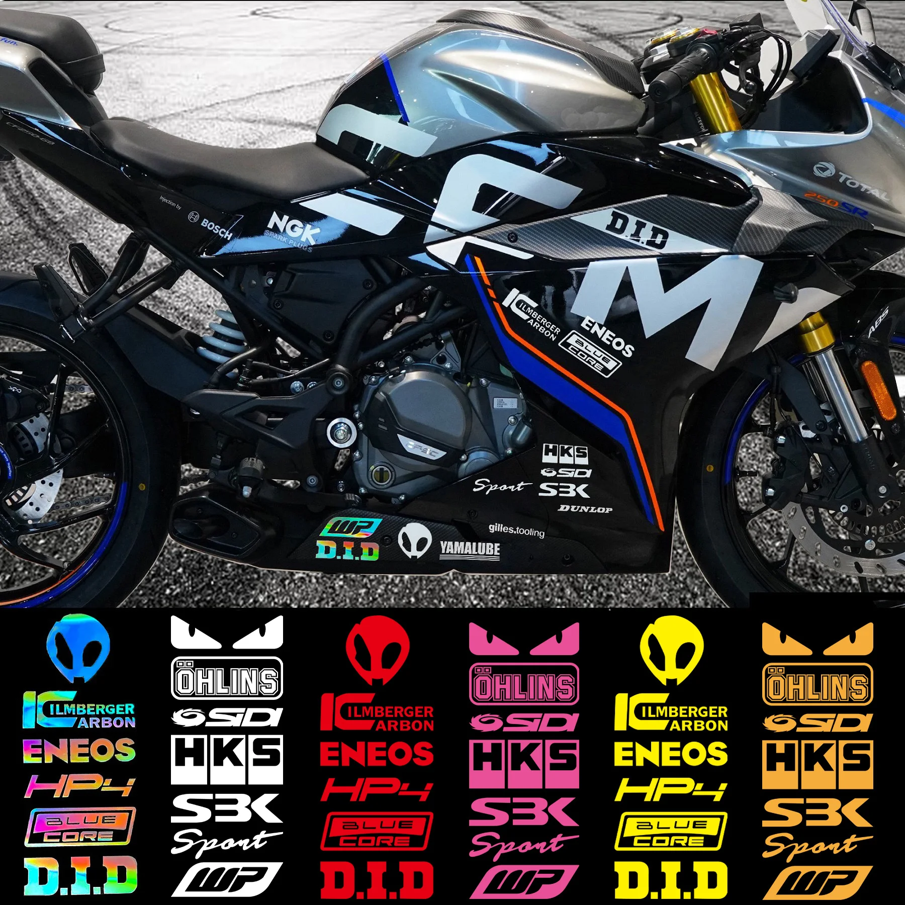 S1000RR Alien Head Logo Fairing Upper Fairing Decals for BMW HP4 Whole Big SET F900r R1250gs Gs 1200 R 1250 R1200gs Accessories