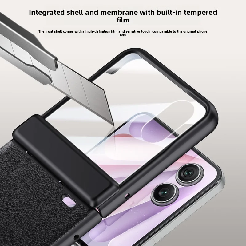 Para honor magic v flip 2 lente proteção de couro hd filme vidro escudo suporte integração dobradiça proteção à prova de choque caso do telefone