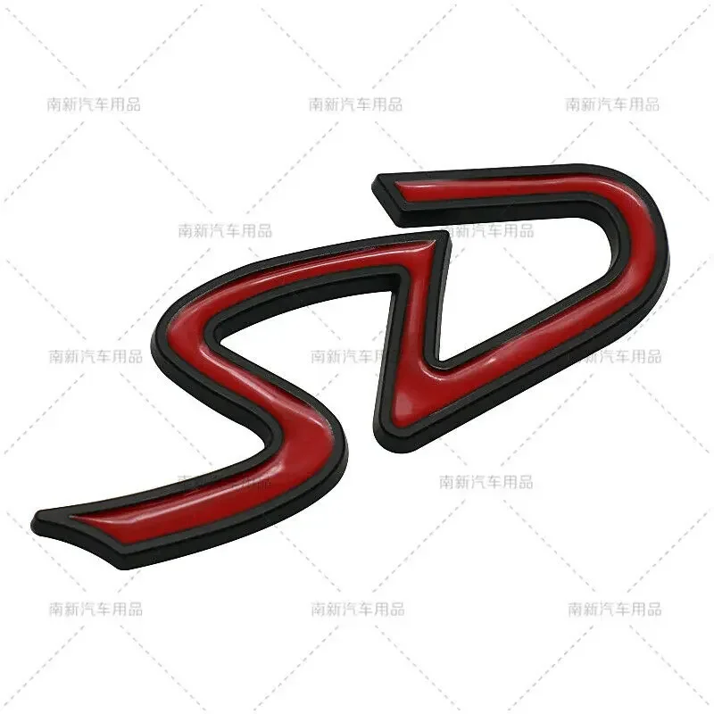 Danemark ge de coffre en métal 3D, autocollant arrière, emblème latéral de coffre, garde-boue SD, rouge et noir