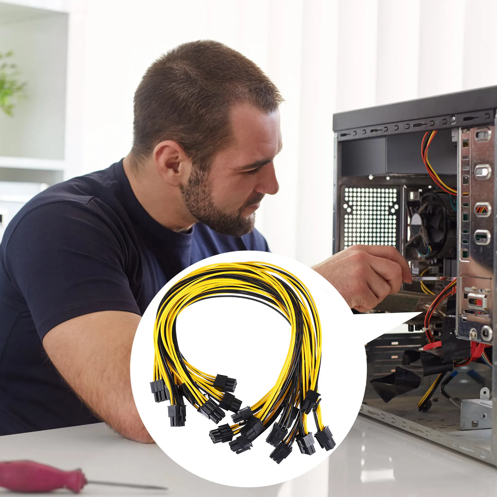 

Кабель-удлинитель для графического адаптера, 6-контактный, 10 шт., высококачественный, для ПК, GPU, майнинг-ферм, стабильная работа