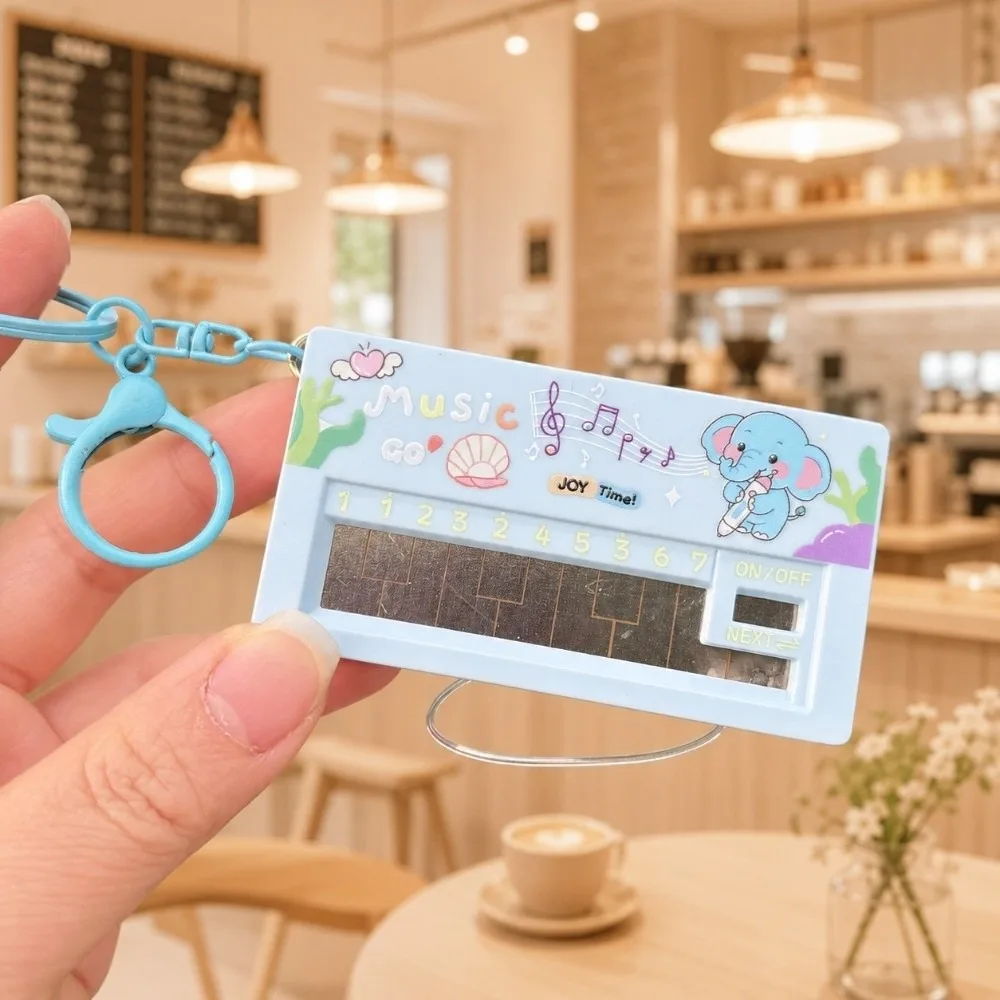Multicolor Electronic Piano Keychain Cartoon Animal Novelty Electronic Piano Keyring Induction Rod Cute Electronic Piano Pendant