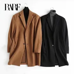 RARF-gabardina sencilla para hombre, abrigo de longitud media con cuello de traje, novedad de otoño, 2024